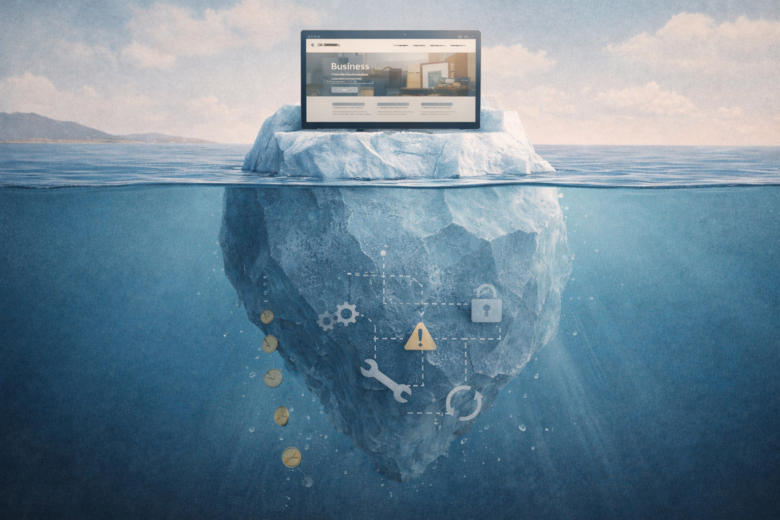The website iceberg: what’s visible is the build, what’s hidden is the ongoing upkeep