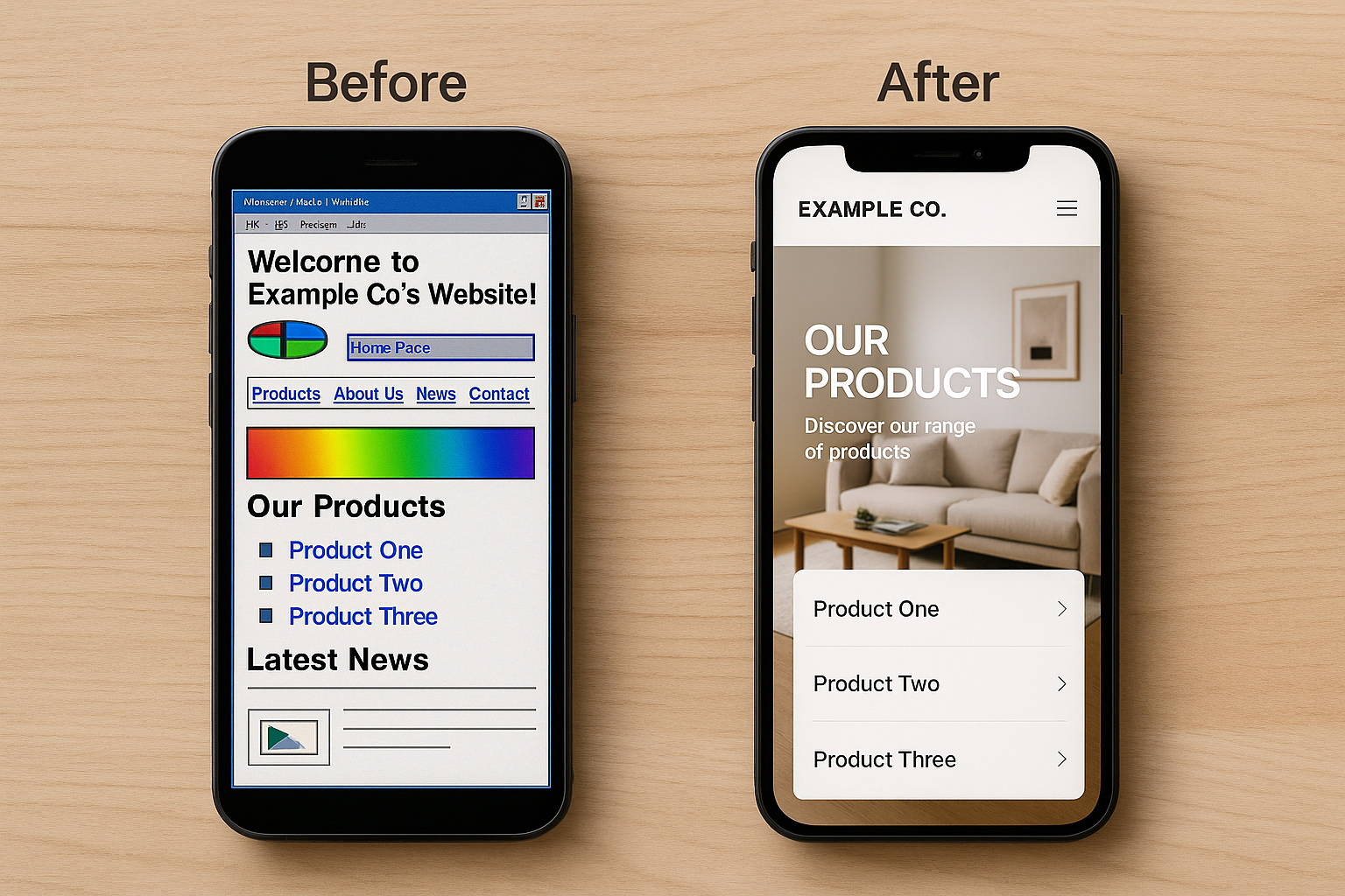 Mobile-first responsive design comparison