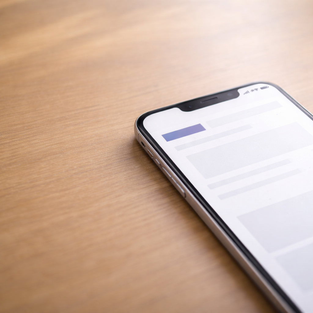 Mobile devices displaying responsive layouts