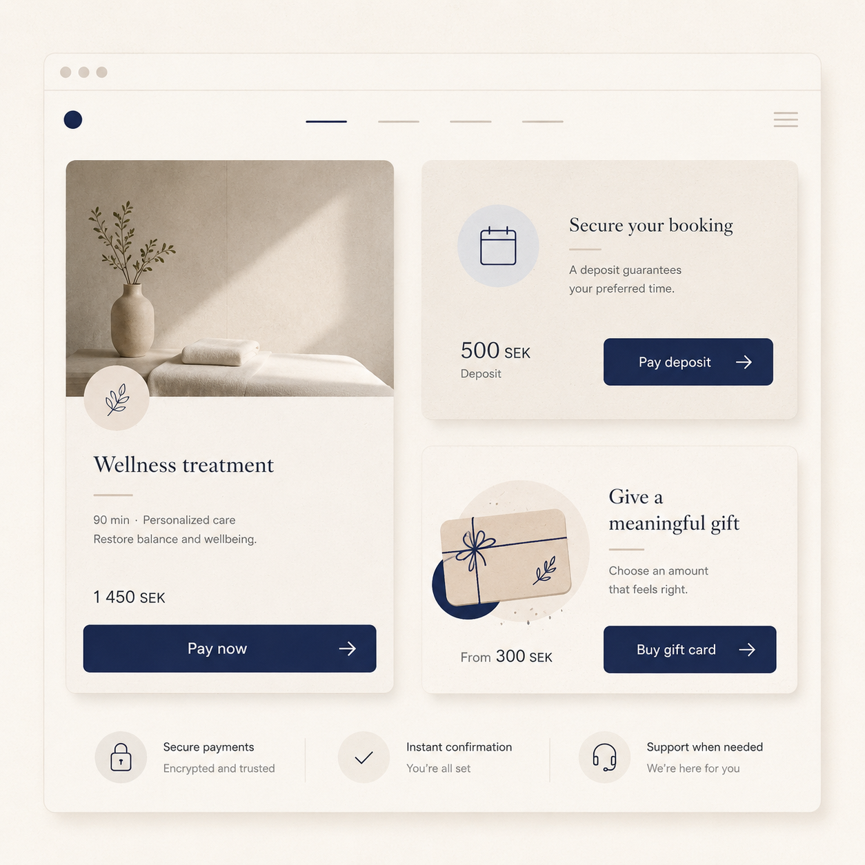 Pay-now button example